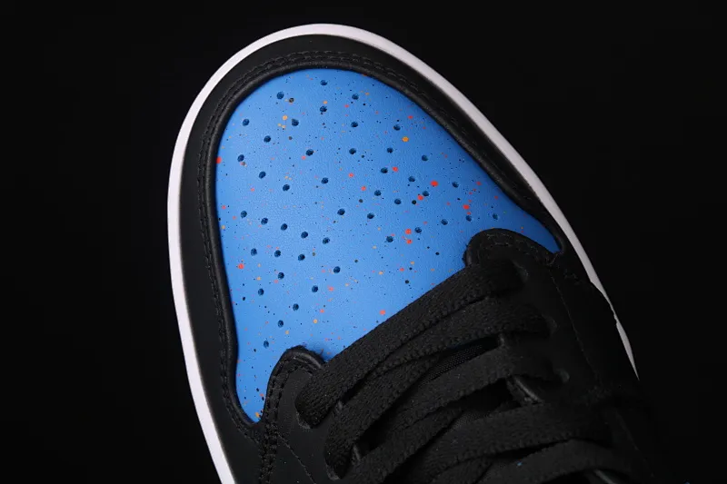 All categories Air Jordan Jordan series basketball shoes Air Jordan 1 Mid Air Jordan 1 Mid AJ1 Joe 1 inkjet black and blue Zhongbang basketball shoes 554724-048